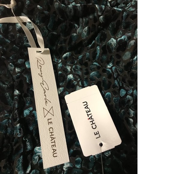 More Sz 2 PLUS 22w Roxy Earle Le Chateau Green leopard Velvet Shiny Disco dress - Picture 5 of 6